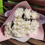 Букет из белых кустовых хризантем 5 шт