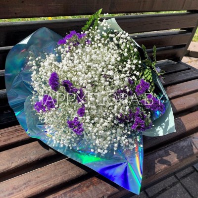 Букет из гипсофил и статицы "Белые росы" Букет из гипсофил и статицы "Белые росы"