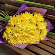 Букет из жёлтых кустовых хризантем 9 шт