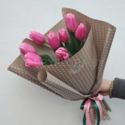 Букет из 9 розовых тюльпанов